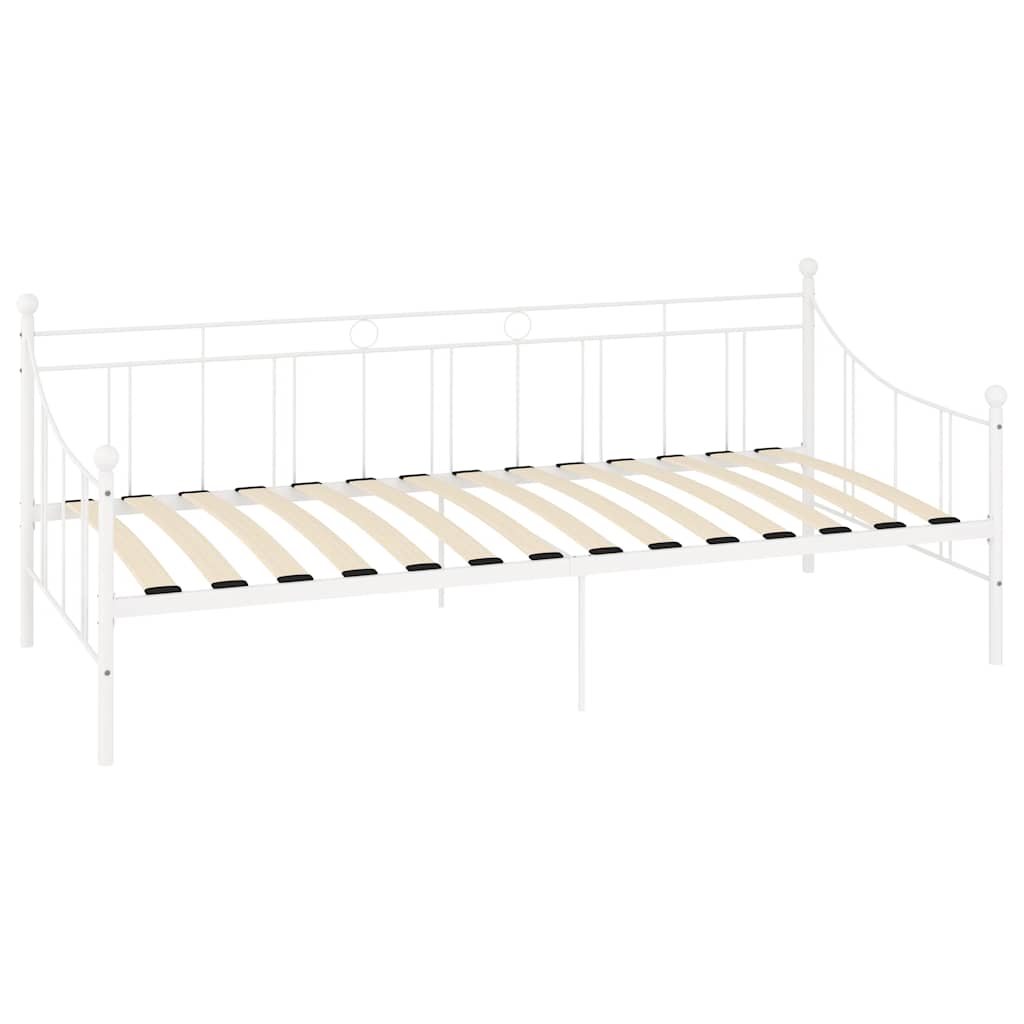 DayBed Frame without Mattress Metal 90x200 cm White