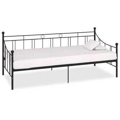 DayBed Frame without Mattress Metal 90x200 cm Black