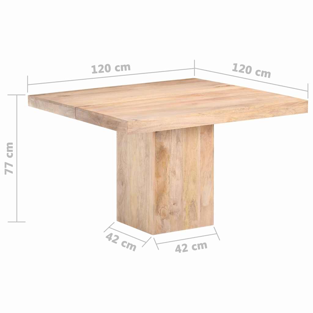 vidaXL Dining Table | Natural wood | Solid mango wood | Medium | Durable 6