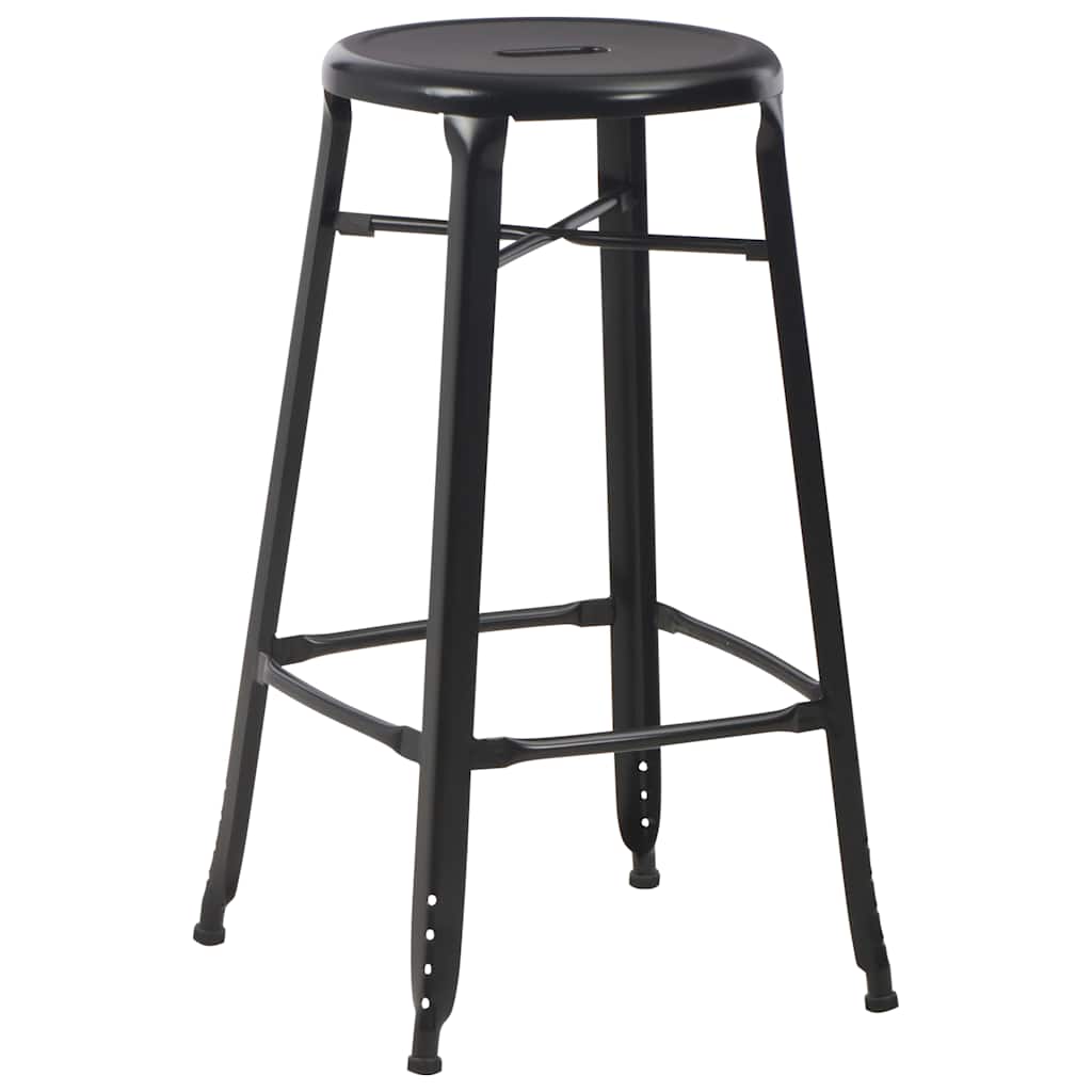 vidaXL Bar Stools 6 pcs Black Steel 2