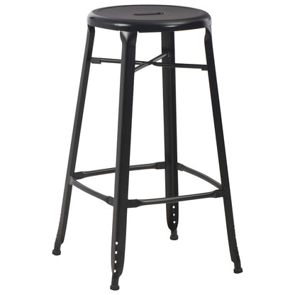 vidaXL Bar Stools 6 pcs Black Steel 2