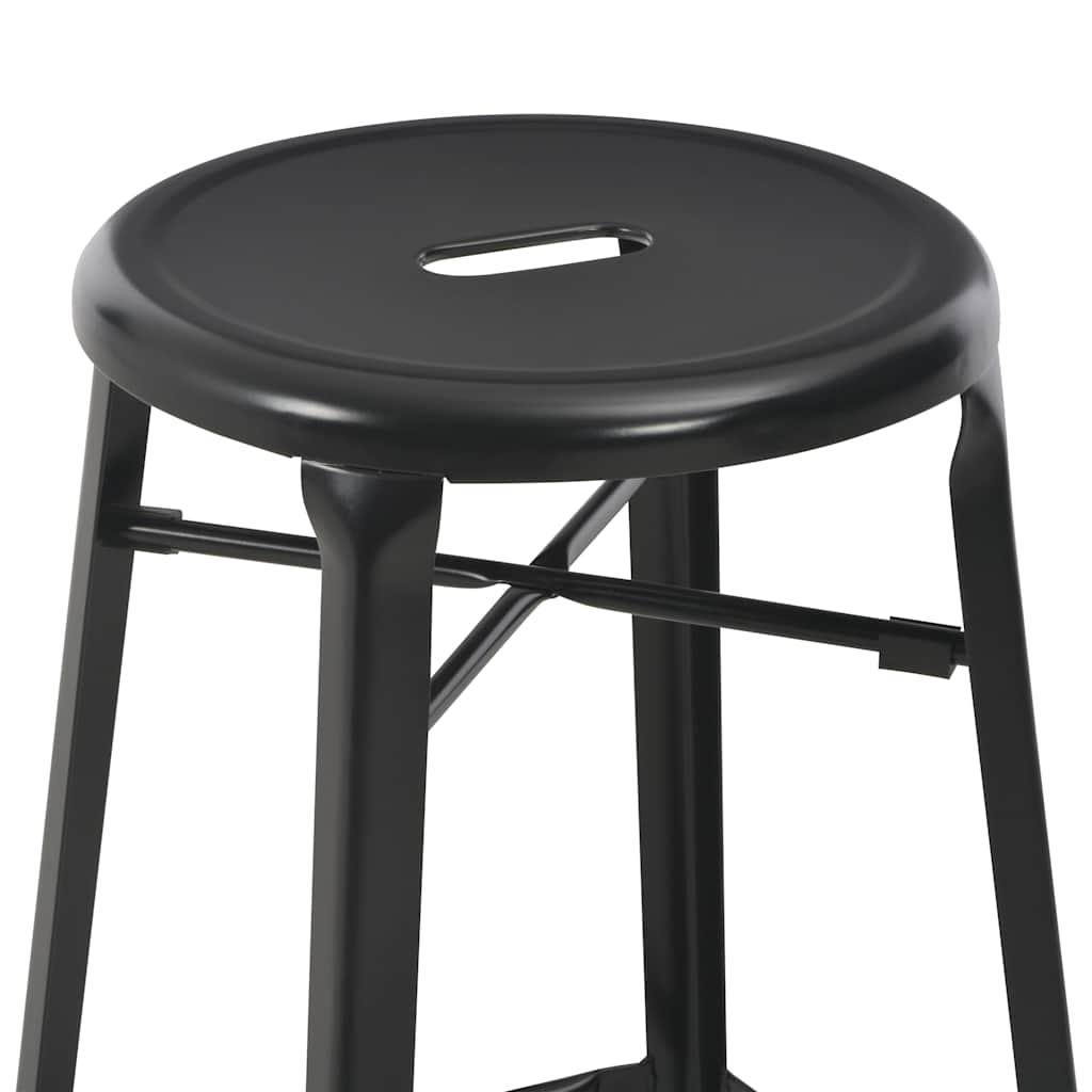 vidaXL Bar Stools 6 pcs Black Steel 4