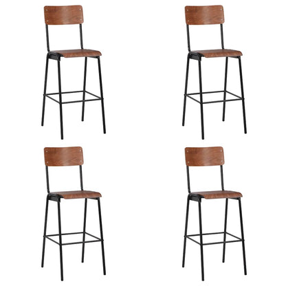 vidaXL Bar Chairs 4 pcs Solid Plywood Steel 1