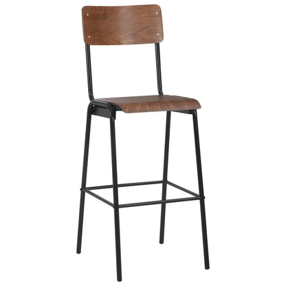 vidaXL Bar Chairs 4 pcs Solid Plywood Steel 2
