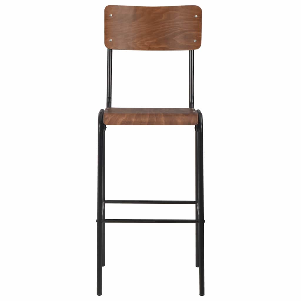 vidaXL Bar Chairs 4 pcs Solid Plywood Steel 3