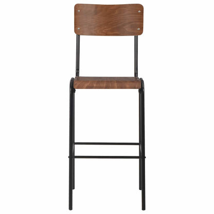 vidaXL Bar Chairs 4 pcs Solid Plywood Steel 3