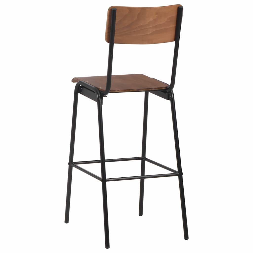 vidaXL Bar Chairs 4 pcs Solid Plywood Steel 5