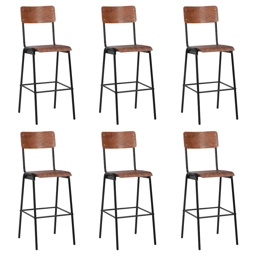 vidaXL Bar Stools Solid Plywood Steel