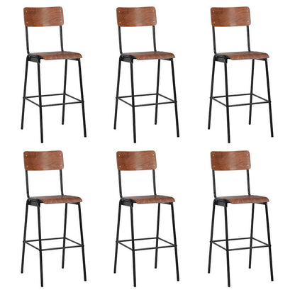 vidaXL Bar Stools Solid Plywood Steel
