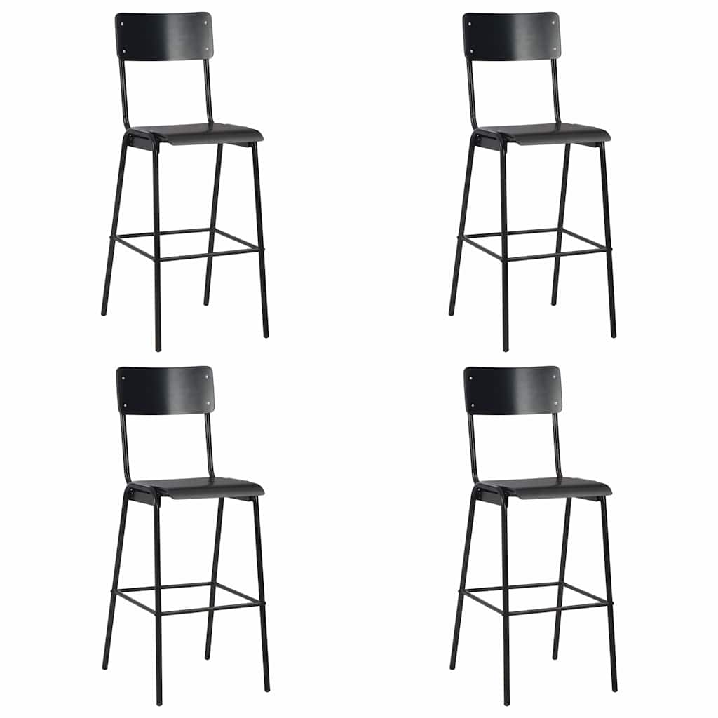vidaXL Bar Stools Solid Plywood Steel