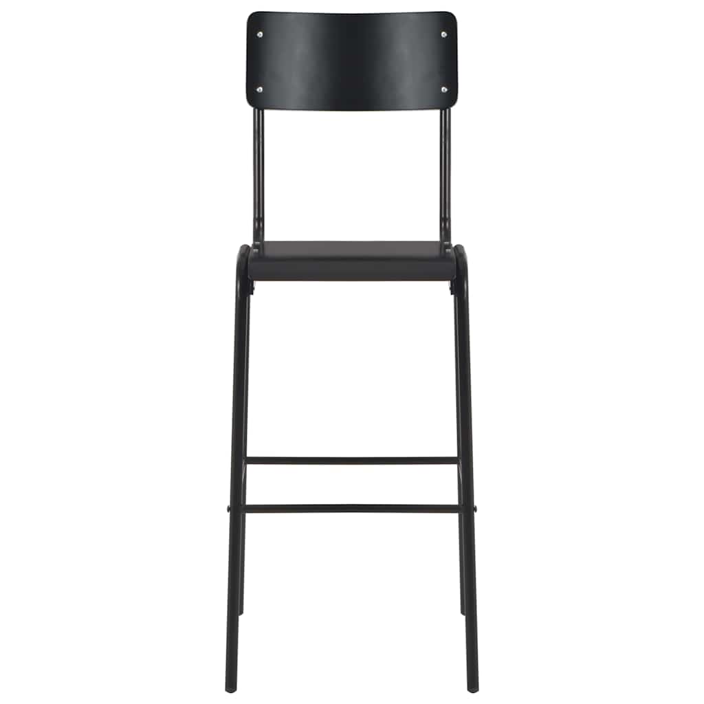 Bar Stools Solid Plywood Steel Black 6