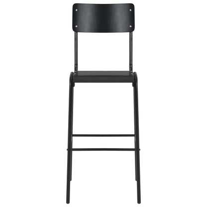 Bar Stools Solid Plywood Steel Black 6