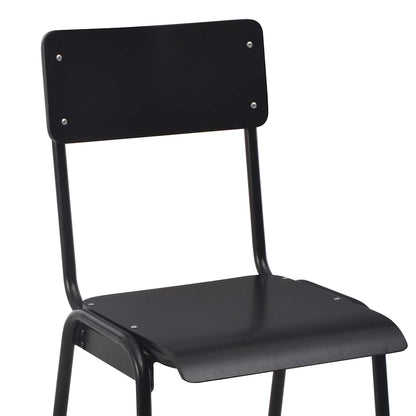 vidaXL Bar Stools 6 pcs Black Solid Plywood Steel 6