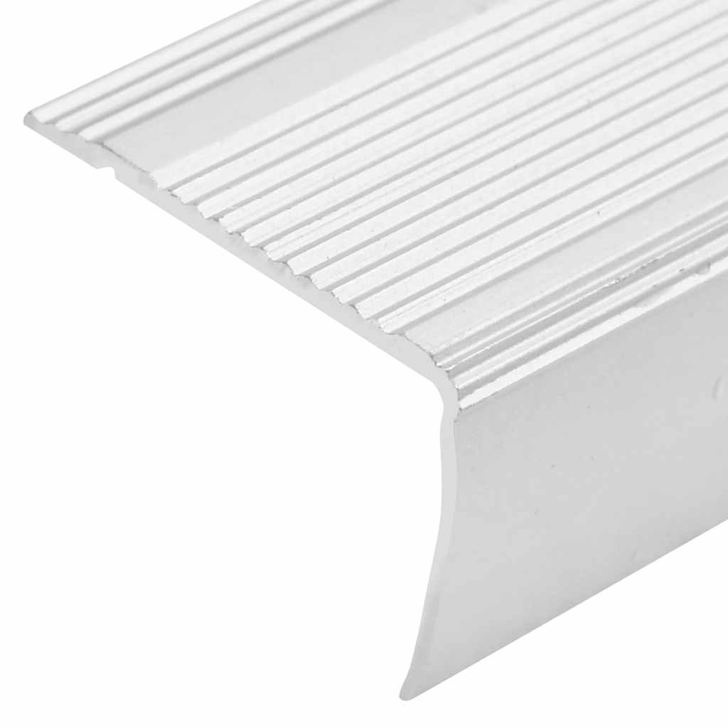 Stair Nosings in L-shape 5 pcs Aluminium 90 cm Silver 100 cm (15 pcs)