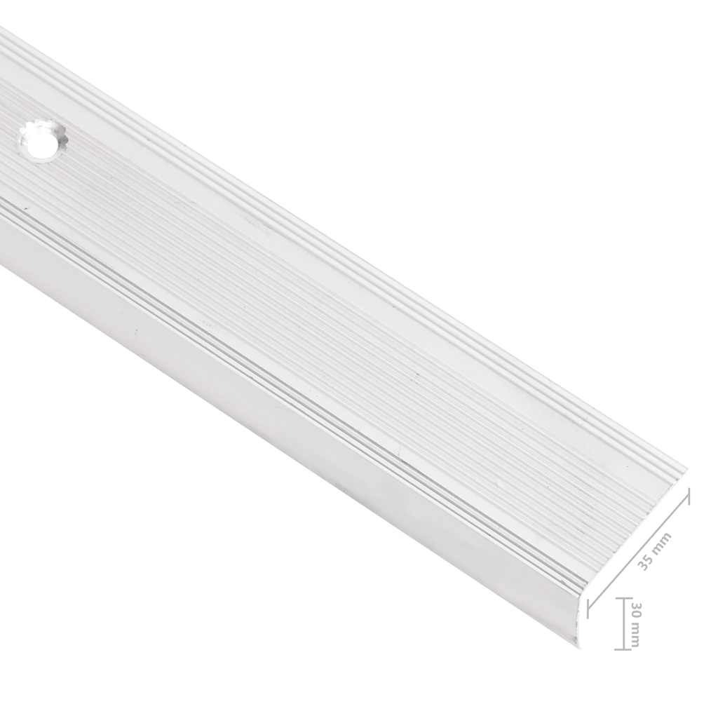 Stair Nosings in L-shape 5 pcs Aluminium 90 cm Silver 100 cm (15 pcs)