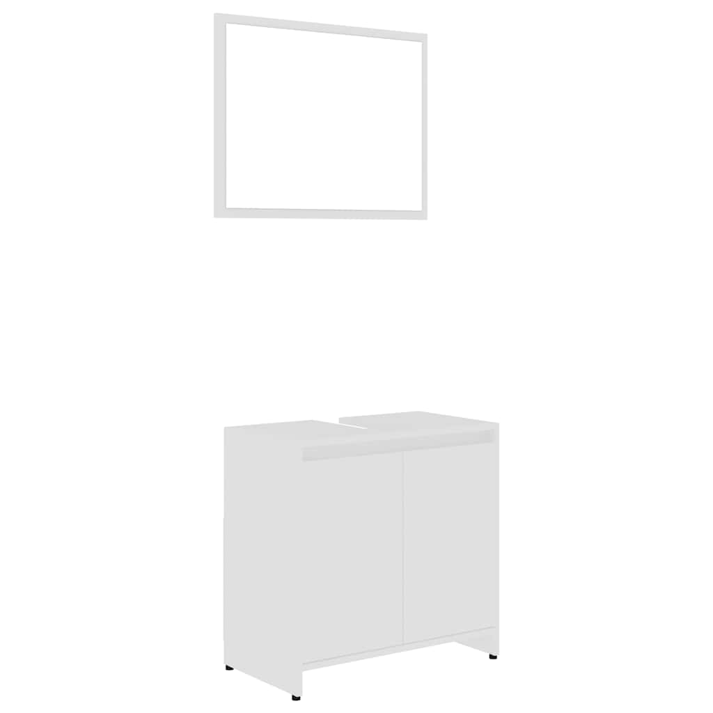 2 Piece Bathroom Furniture Set Engineered Wood White
