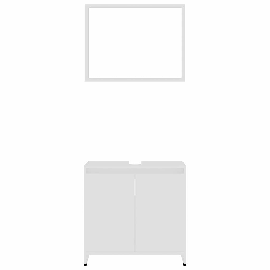2 Piece Bathroom Furniture Set Engineered Wood White