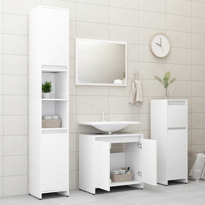 2 Piece Bathroom Furniture Set Engineered Wood White
