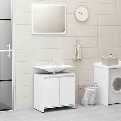 2 Piece Bathroom Furniture Set Engineered Wood White