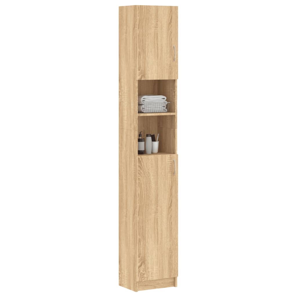 vidaXL Bathroom Cabinet Sonoma Oak 32x25.5x190 cm Engineered Wood