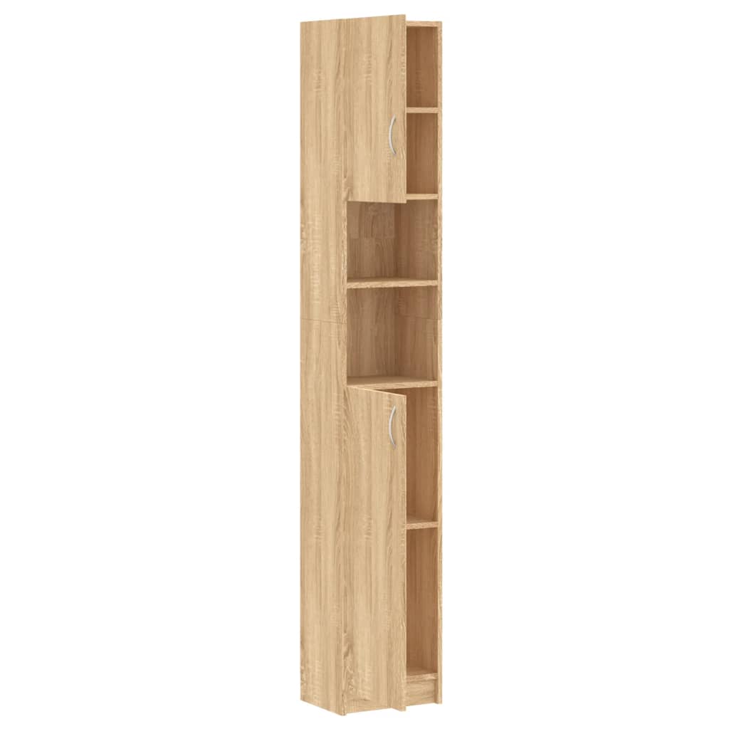 vidaXL Bathroom Cabinet Sonoma Oak 32x25.5x190 cm Engineered Wood