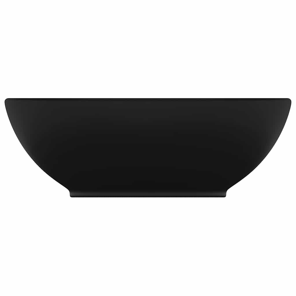 Luxury Ceramic Basin Oval-shaped Sink 40 x 33 cm Matte black