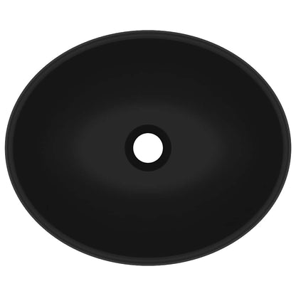 Luxury Ceramic Basin Oval-shaped Sink 40 x 33 cm Matte black