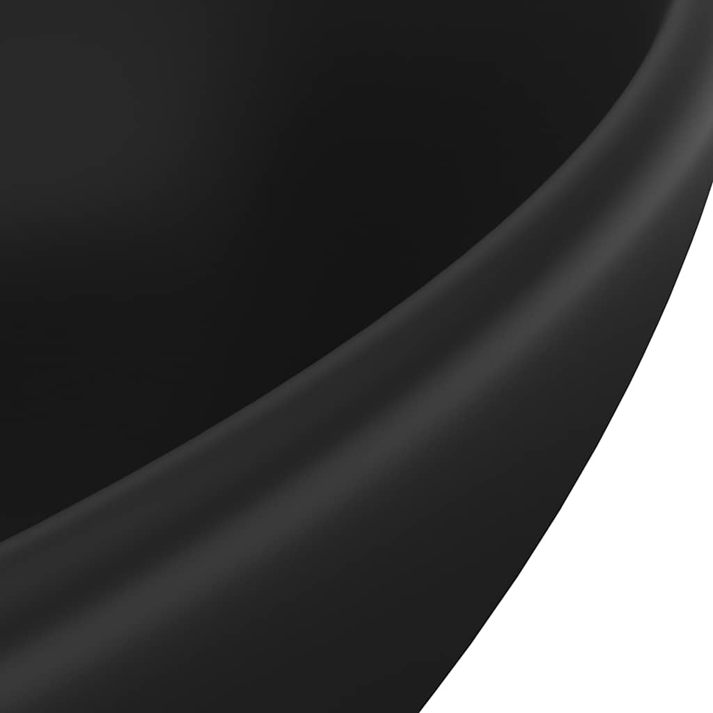 Luxury Ceramic Basin Oval-shaped Sink 40 x 33 cm Matte black