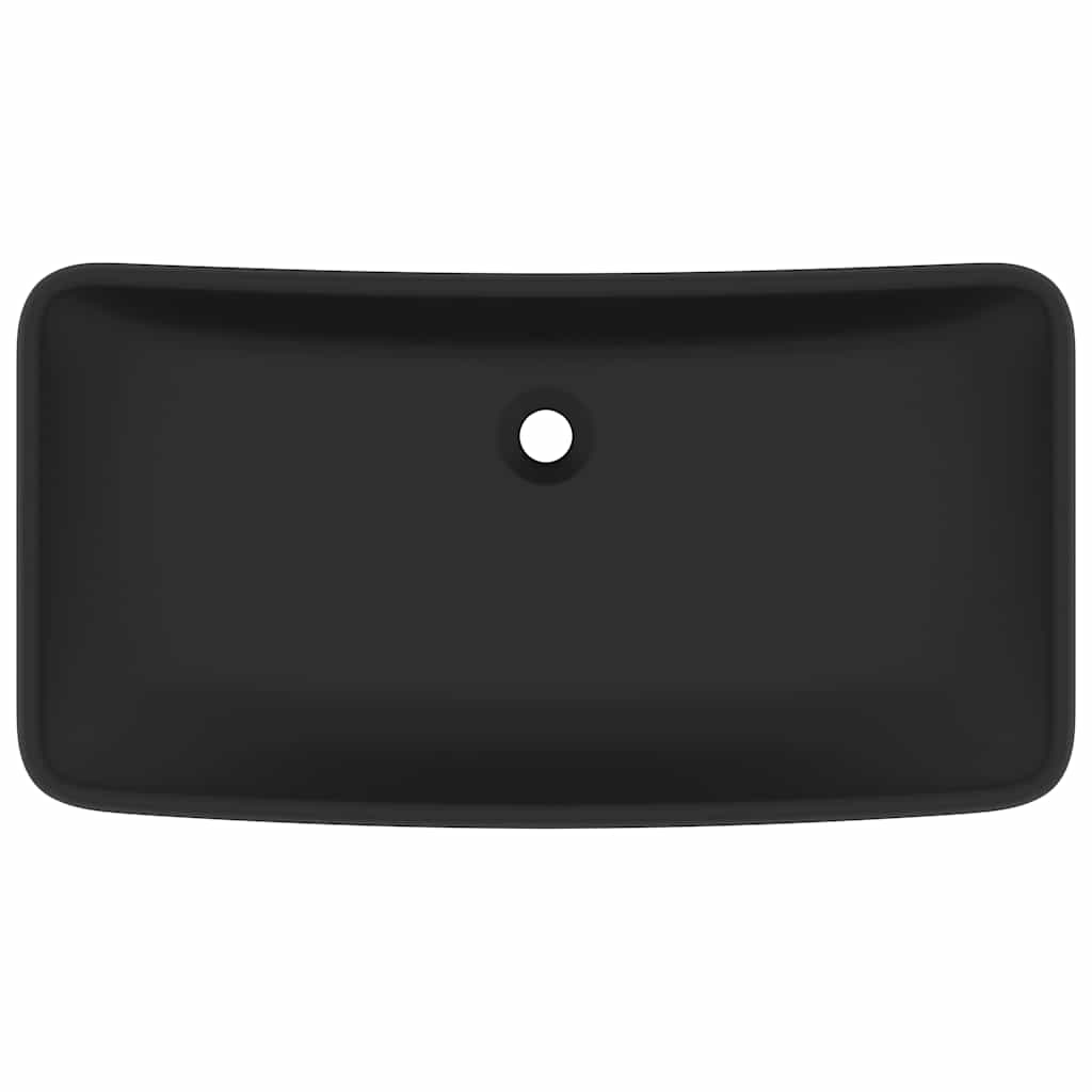 Ceramic Bathroom Sink Basin Rectangular Matte black