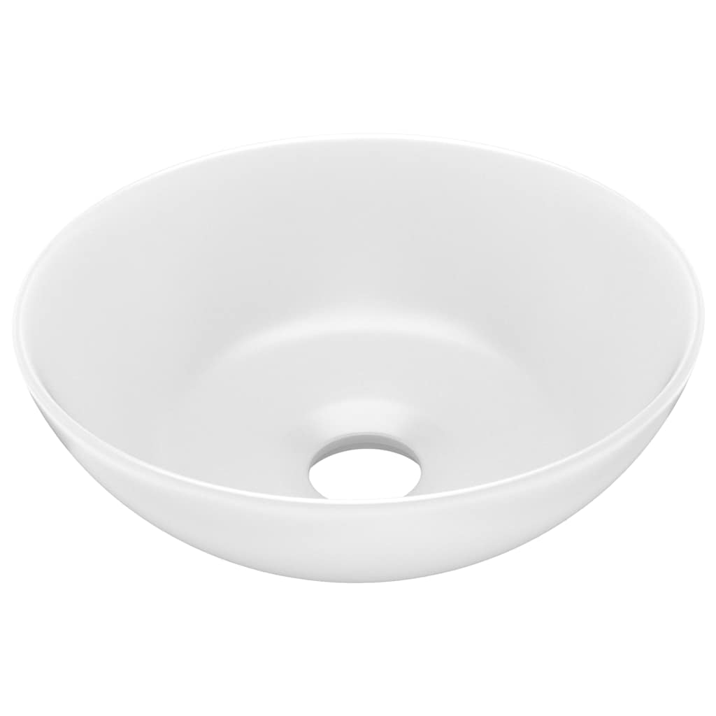 Bathroom Sink Ceramic Round Matte white