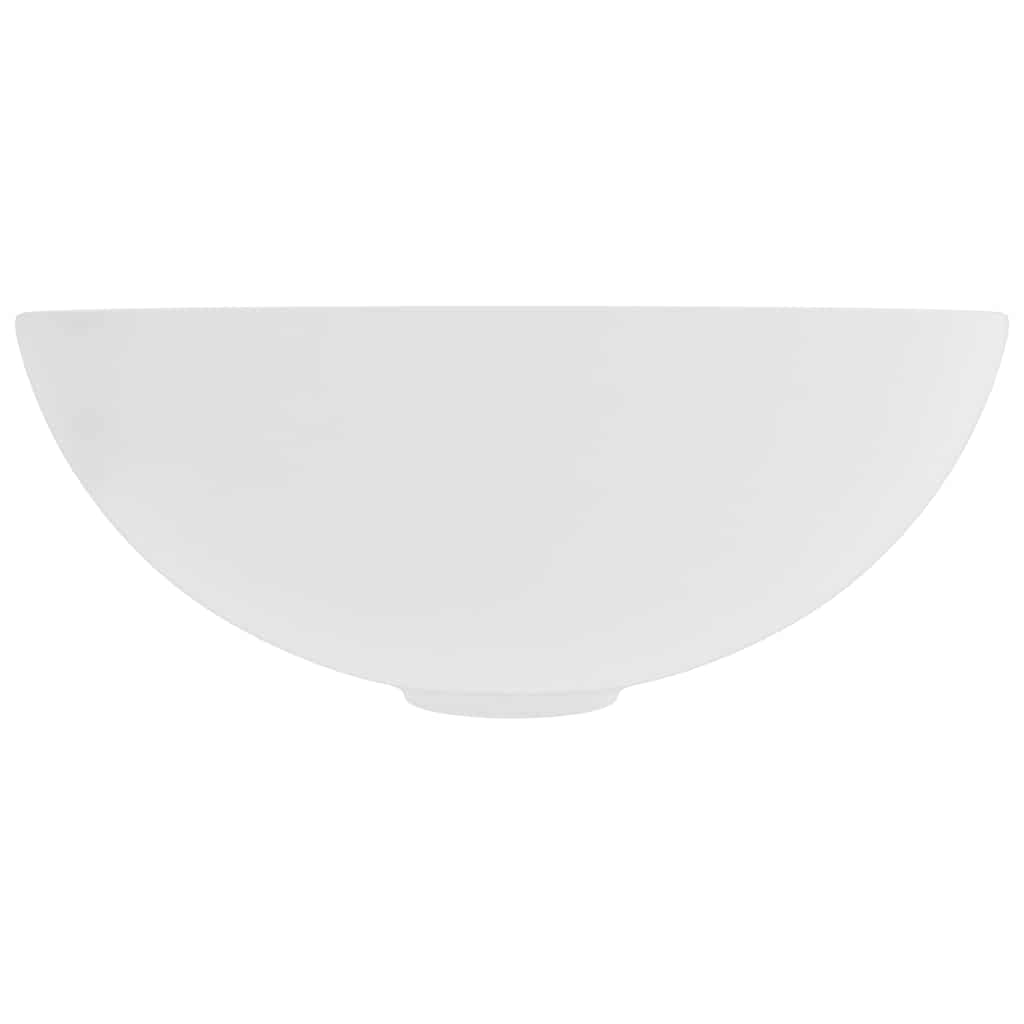 Bathroom Sink Ceramic Round Matte white