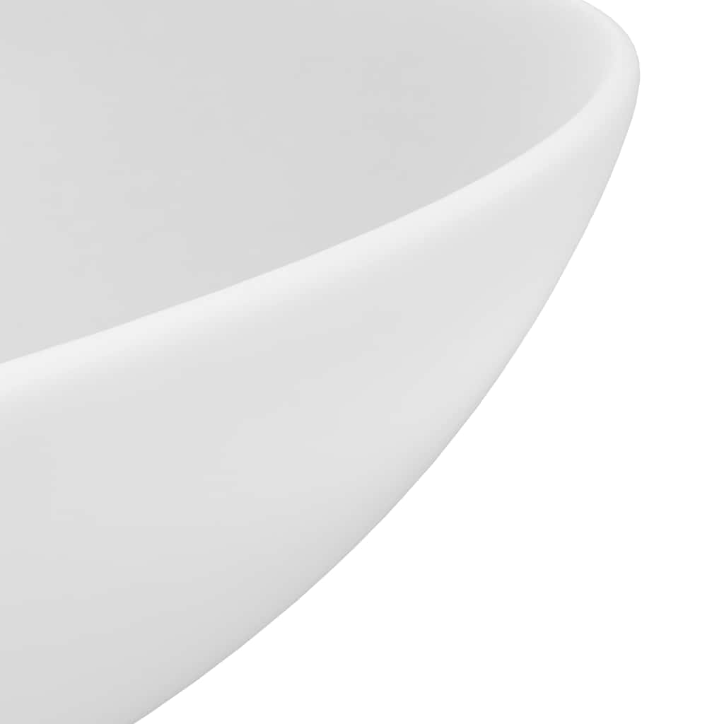 Bathroom Sink Ceramic Round Matte white