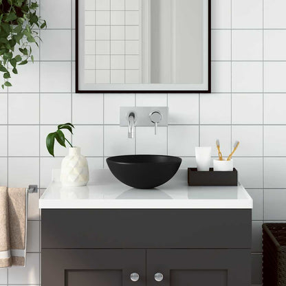 Bathroom Sink Ceramic Round Matte black