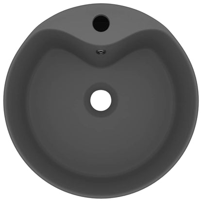 Luxury Wash Basin with Overflow Matt Pink 36x13 cm Ceramic Matte dark grey