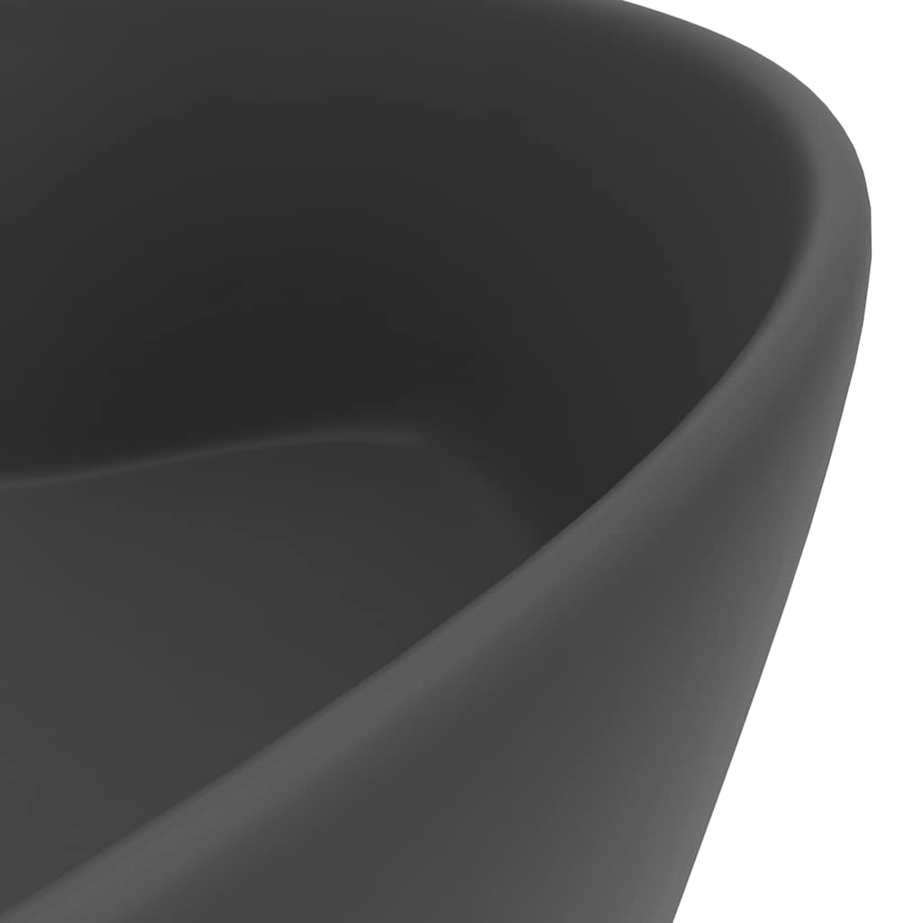 Luxury Wash Basin with Overflow Matt Pink 36x13 cm Ceramic Matte dark grey