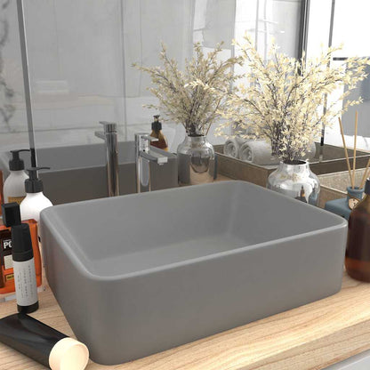 Luxury Wash Basin Matt Pink 41x30x12 cm Ceramic Matte light grey