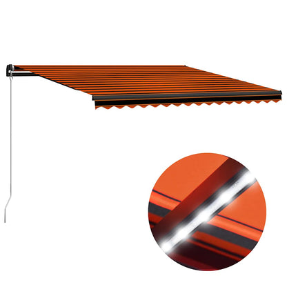 vidaXL Manual Retractable Awning with LED Drop 300 cm