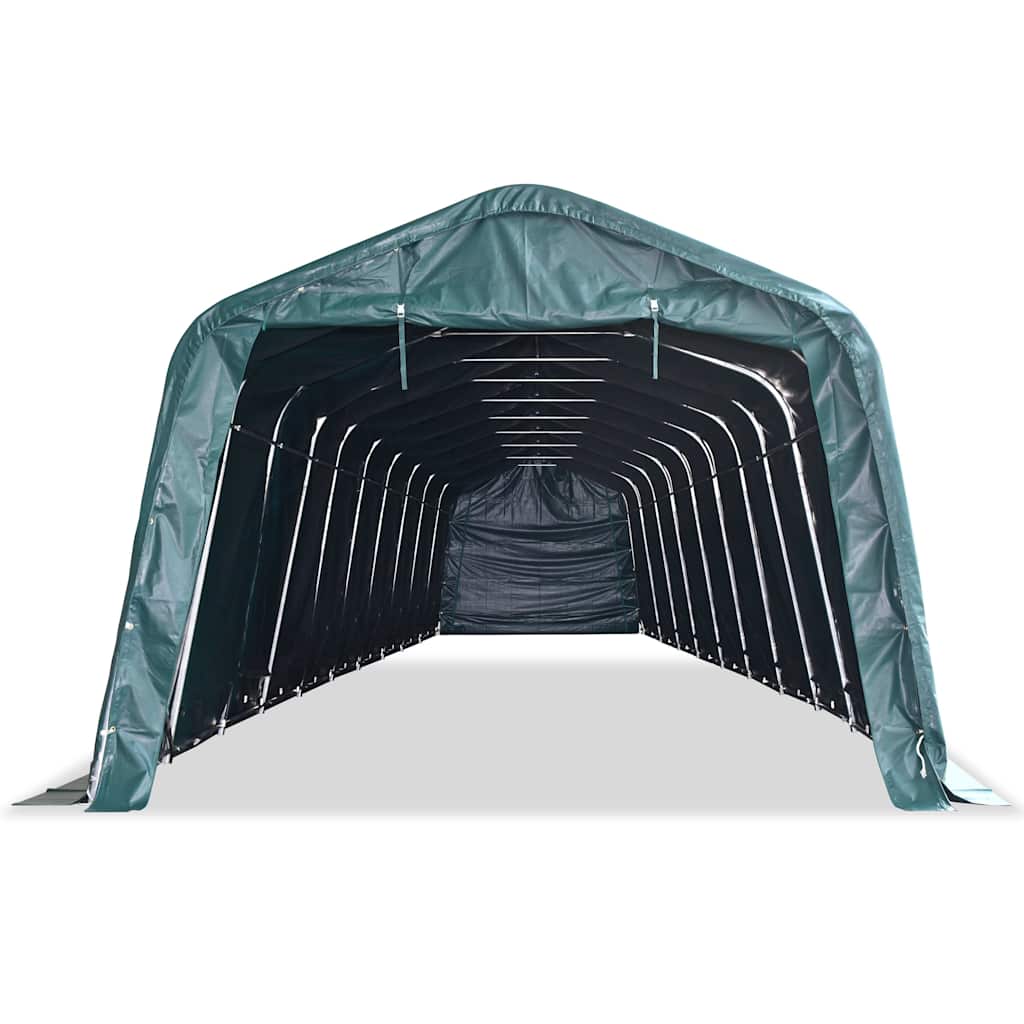 Removable Livestock Tent PVC 550 g/m² 3,3x8 m Dark Green 3.3 x 16 m