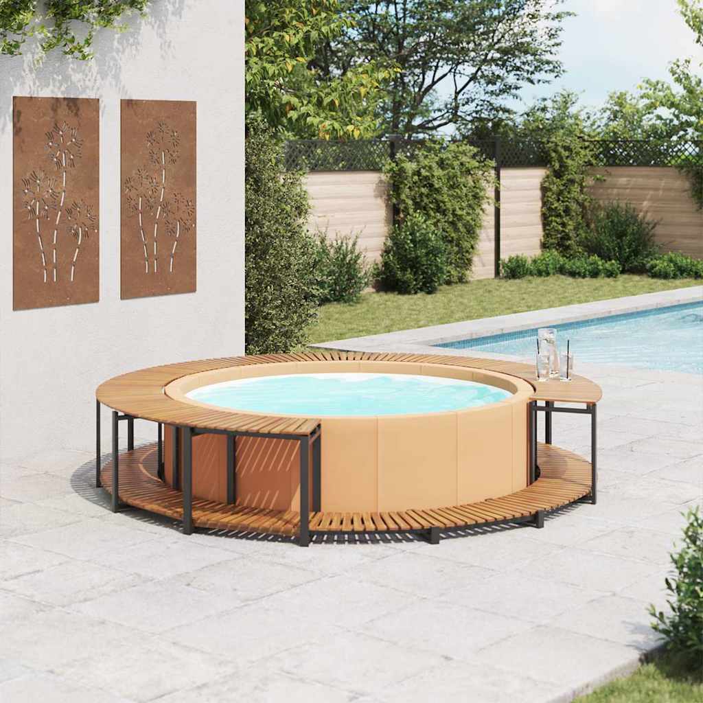 vidaXL Spa Surround 273x53 cm Solid Acacia Wood 1