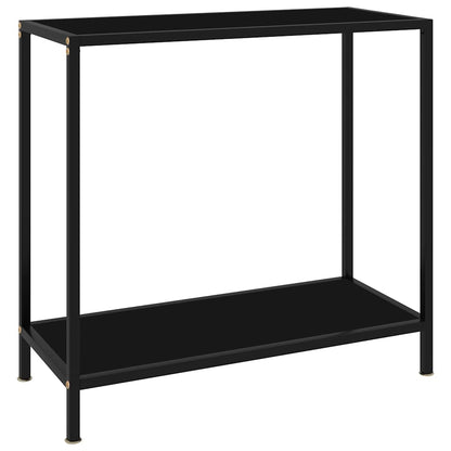 Console Table Tempered Glass with Feet Black 80 x 35 x 75 cm