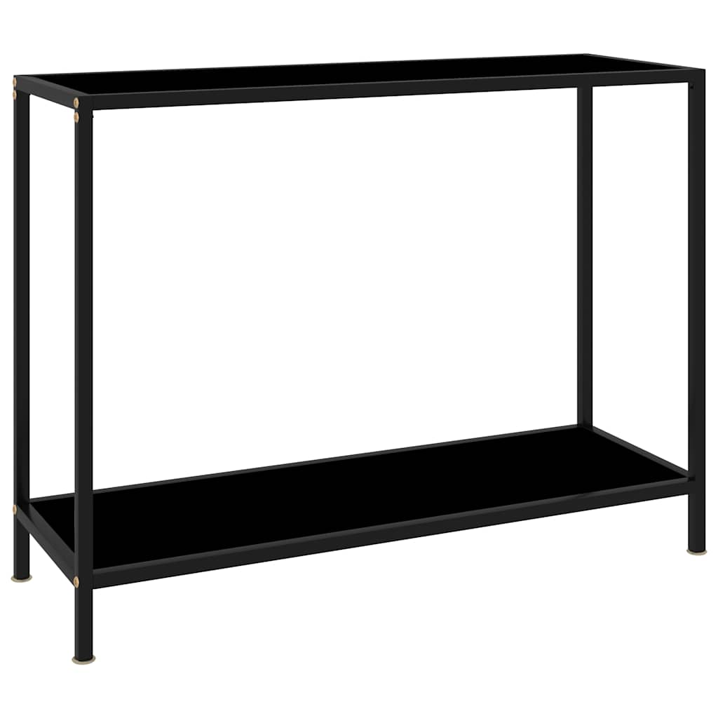 Console Table Tempered Glass with Feet Black 100 x 35 x 75 cm