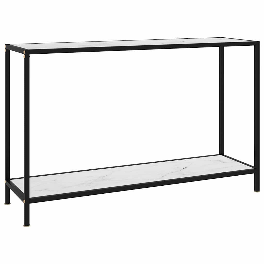 Console Table Tempered Glass with Feet White 120 x 35 x 75 cm