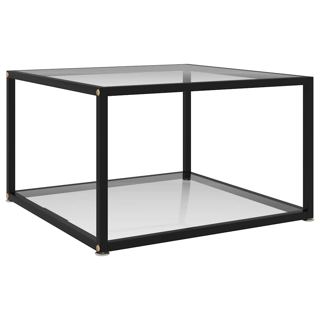Coffee Table Tempered Glass Transparent 60 cm 60 cm