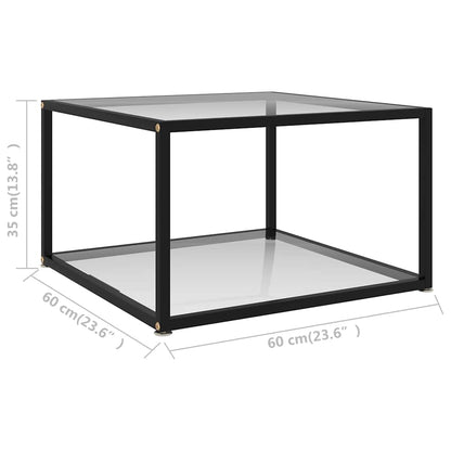 Coffee Table Tempered Glass Transparent 60 cm 60 cm