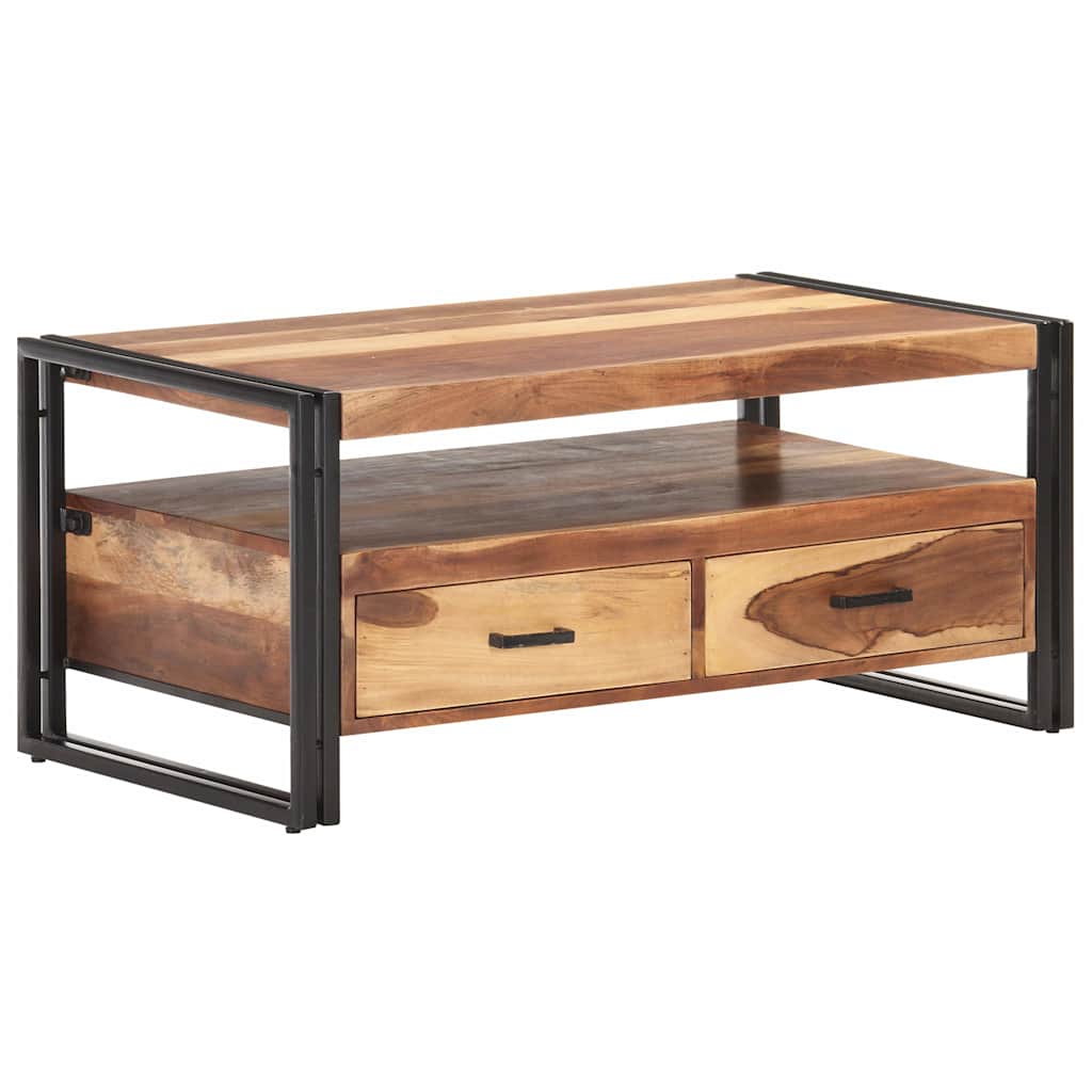 vidaXL Coffee Table 100x55x45cm Solid Acacia Wood 3