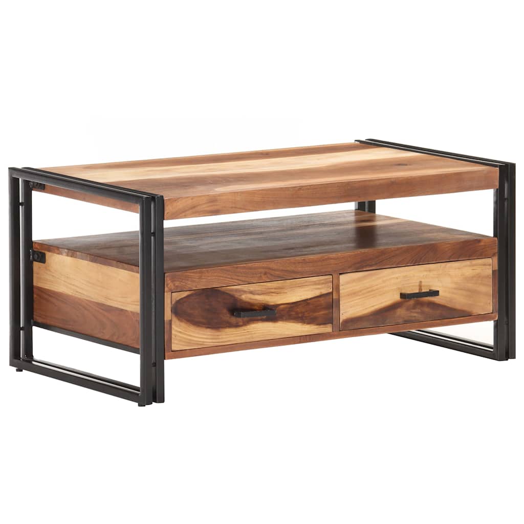 vidaXL Coffee Table 100x55x45cm Solid Acacia Wood 4