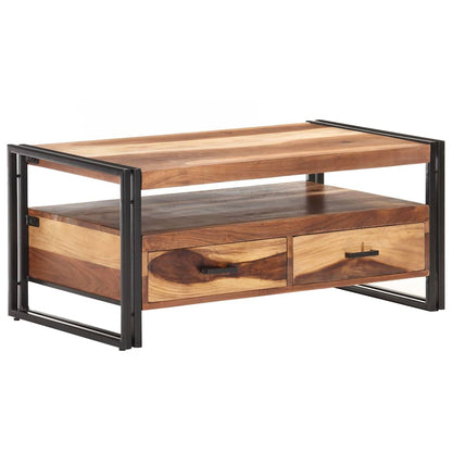 vidaXL Coffee Table 100x55x45cm Solid Acacia Wood 4