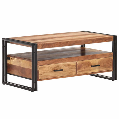 vidaXL Coffee Table 100x55x45cm Solid Acacia Wood 5