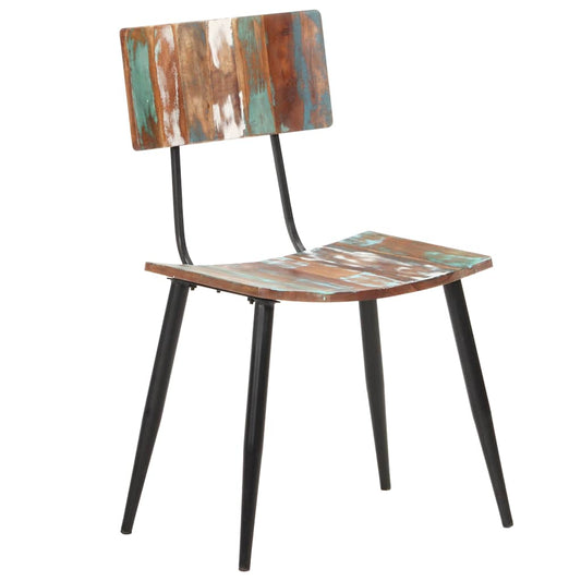 vidaXL Dining Chair | Set of 6 | Multicolours | Solid reclaimed wood, iron 2
