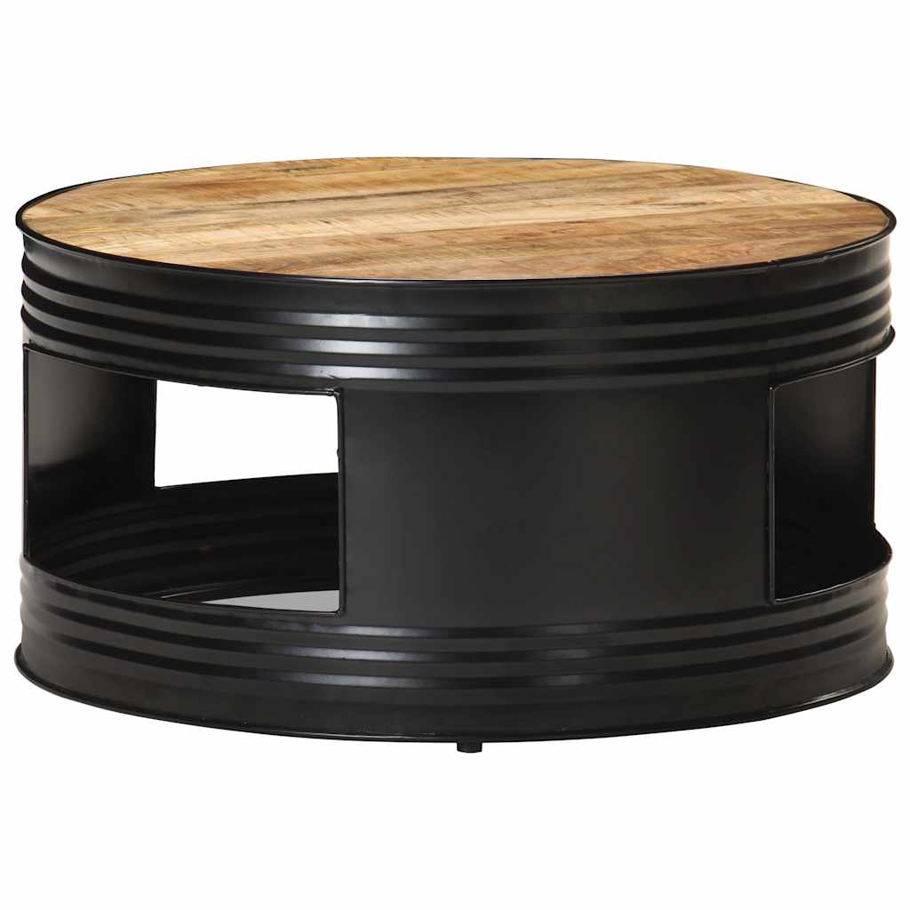 Coffee Table Solid Mango Wood Black 68 cm 36 cm